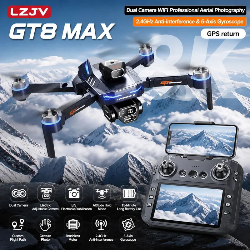Drone Rc S156 - Drone Lipat GT8 Max 8K HD