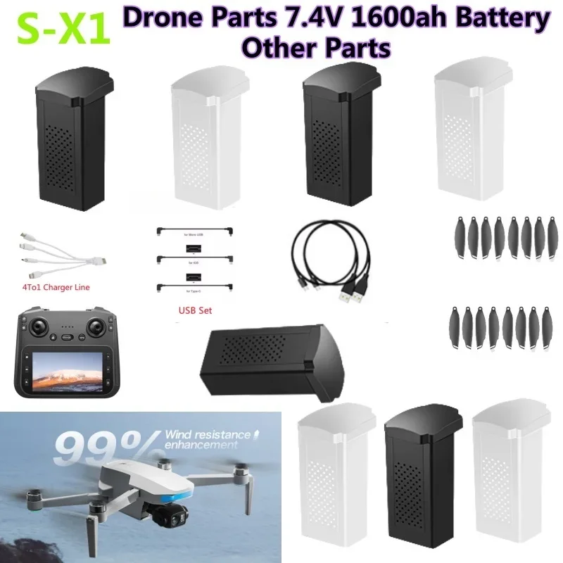 Lyzrc Drone - Baterai Drone GPS S-X1 MAX 7.4V