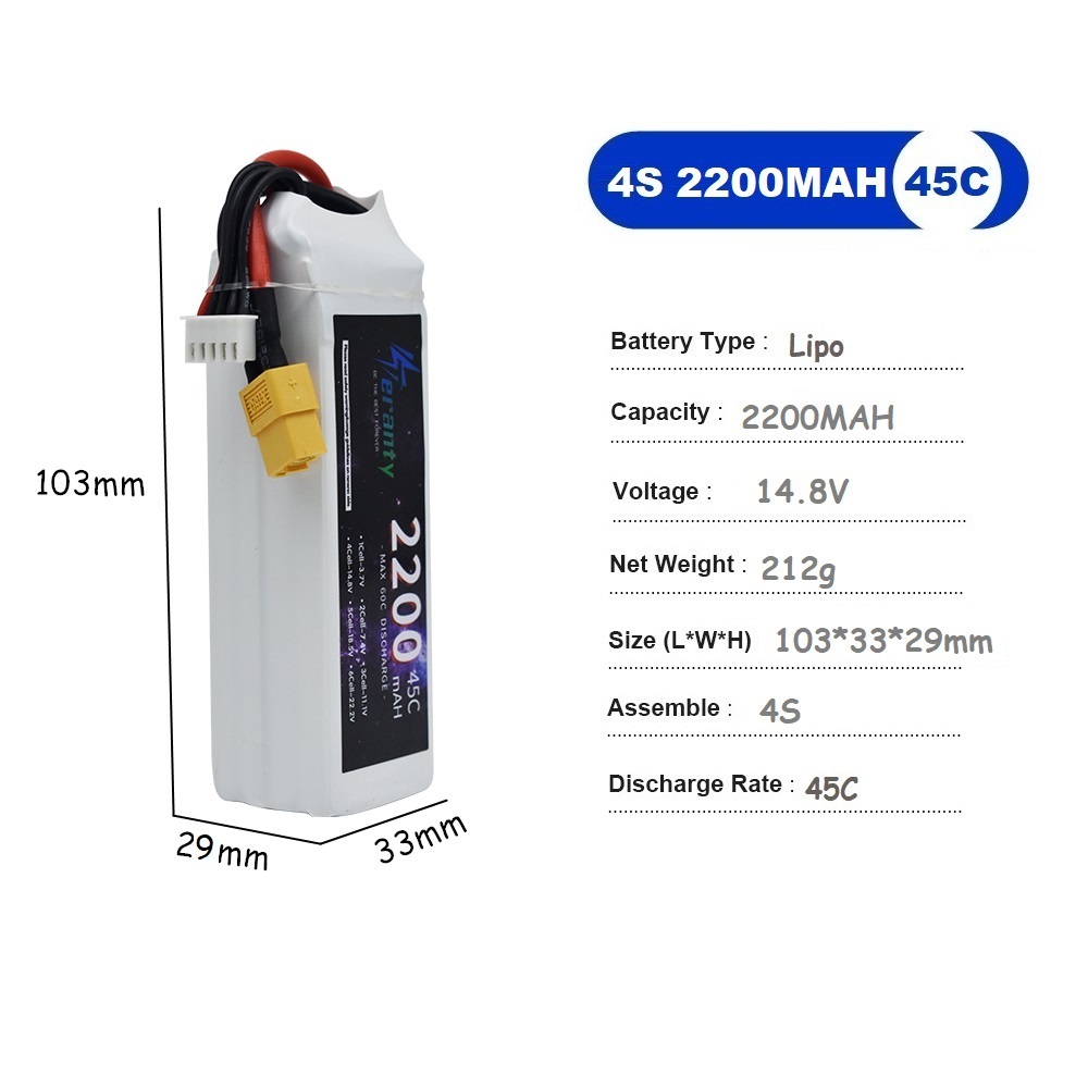 4S LiPo baterai 14.8V 1500mah  - Drone Carrera Rc ulasan dan harga