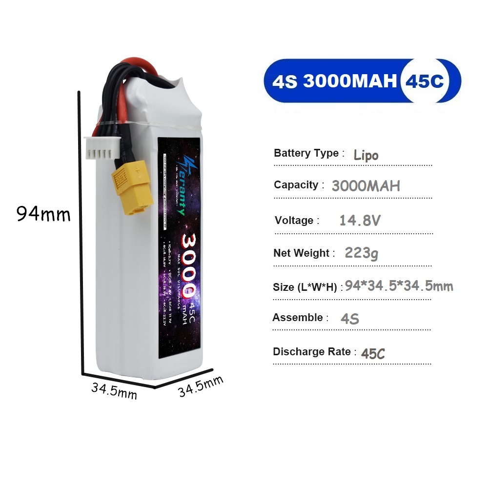 4S LiPo baterai 14.8V 1500mah  - Drone Carrera Rc ulasan dan harga