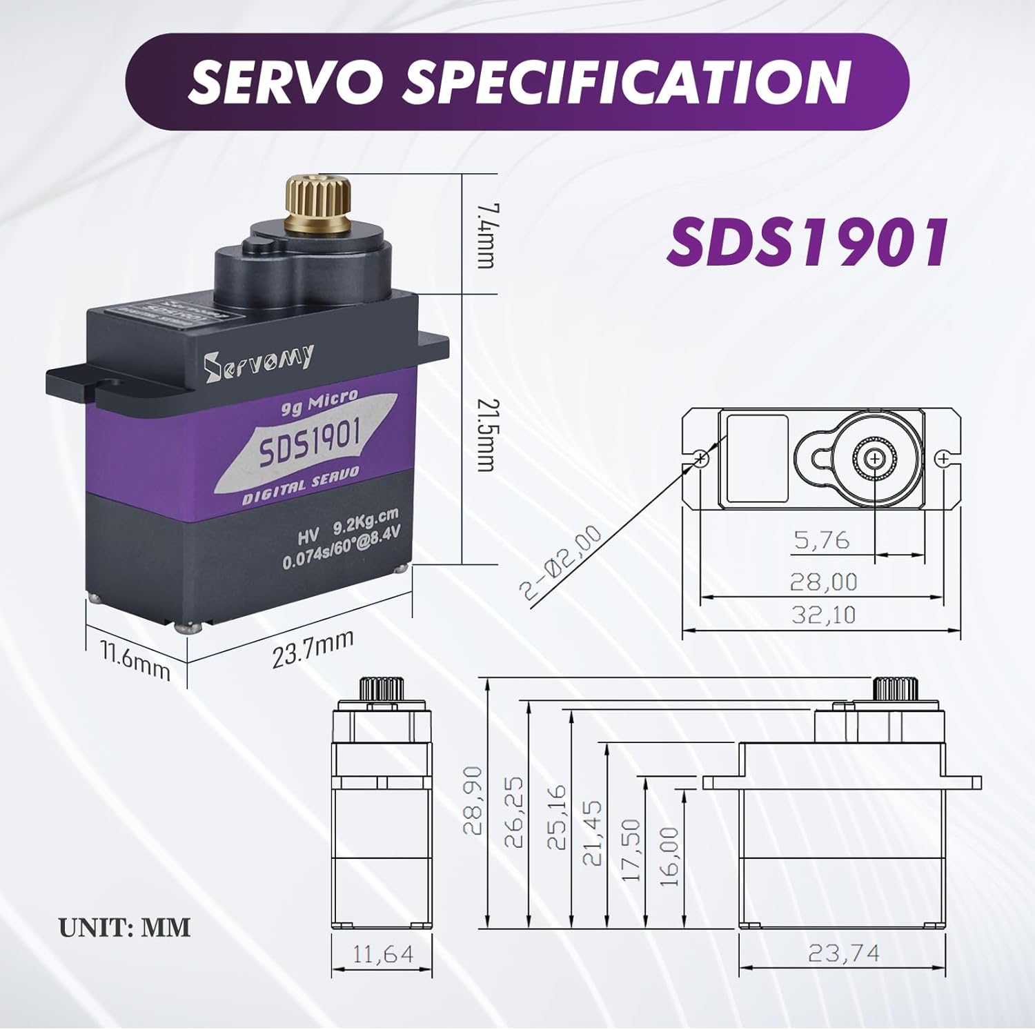 SERVOMY-SDS1901 Servo Digital  - Drone And Car ulasan dan harga