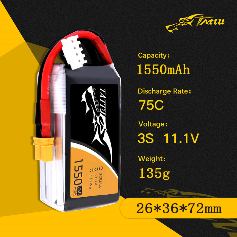 TATTU 3S baterai LiPo 75C 3S 1 - Drone Carrera Rc ulasan dan harga
